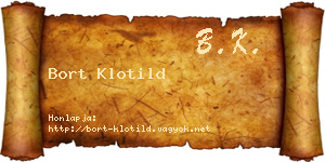 Bort Klotild névjegykártya